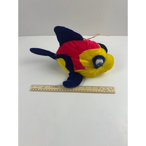 Toy Factory Multicolor Fish Plush Blue Yellow Red 14" Stuffed Animal - Picture 9 of 11
